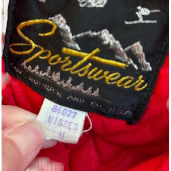 VTG Mid-70s Retro Sears SPORTSWEAR Misses Med Ski Snow Suit Belted One Piece - Picture 7 of 15